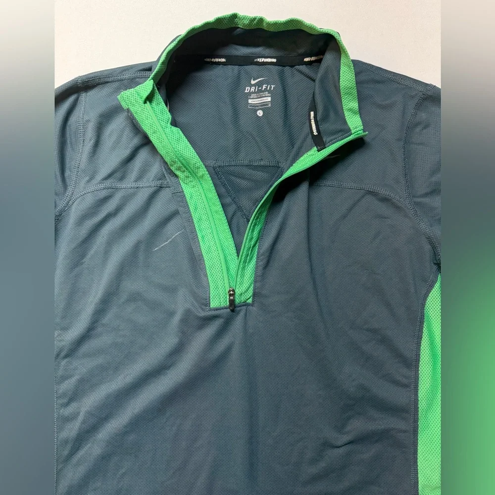 Nike Dri-Fit Dark Grey Green Men’s Large Half Zip Running Jacket
